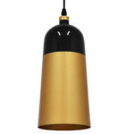 GLOBOSTAR® PALAZZO 01523 Μοντέρνο Κρεμαστό Φωτιστικό Οροφής με Ντουί 1 x E27 AC 220-240V IP20 - Μαύρο & Χρυσό - Μ14 x Π14 x Υ34cm - Image 2