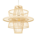 GLOBOSTAR® BALI 00861 Boho Κρεμαστό Φωτιστικό Οροφής με Ντουί 1 x E27 AC 220-240V IP20 - Μπεζ - Μ45 x Π45 x Υ42.5cm - Image 2