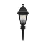 GloboStar® SOLME 203-0213 Vintage Καρφωτό Φωτιστικό Φαναράκι Μονόφωτο 1 x E27 IP44 Μαύρο & Διάφανο Πλαστικό - Μ22 x Π22 x Υ35cm - Image 2