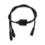 GLOBOSTAR® CONNECTOR 60954 2 Pin Καλώδιο/Επέκταση Τ 1 Μέτρου με Είσοδο 1 x Αρσενικό Βύσμα & Έξοδο 2 x Θηλυκά Βύσματα Αδιάβροχο IP68 - Μαύρο - Μ100 x Π3.7 x Υ1.4cm - Image 2