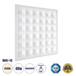 GLOBOSTAR® ZEUS 60969 Χωνευτό Panel Οροφής 60x60 με Anti Glare Reflector LED 48W 7200lm 120° CRI≥85Ra UGR<19 AC 220-240V IP20 Φυσικό Λευκό 4500K - Lumileds SMD Chip & TÜV SÜD Driver - Λευκό Γαλακτερό - Μ60 x Π60 x Υ3.3cm / Q56 x 56cm - 5 Χρόνια Εγγύηση - Image 2