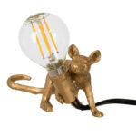 GLOBOSTAR® MOUSE 00677 Vintage Επιτραπέζιο Φωτιστικό Πορτατίφ με Ντουί 1 x E12 AC 220-240V IP20 - Χρυσό - Μ13 x Π4 x Υ7cm - Image 2