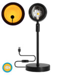 GloboStar® 00814 Επιτραπέζιο Φωτιστικό Πορτατίφ LED 12W 600lm 180° DC 5V IP20 Κίτρινο - Πορτοκαλί SUN EFFECT Μαύρο Μέταλλο με Διάφανο Πλαστικό - Μ10 x Π10 x Υ26.5cm - 2 Xρόνια Εγγύηση - Image 2