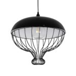 GLOBOSTAR® SOBRINO 999-0112 Vintage Κρεμαστό Φωτιστικό Οροφής με Ντουί 1 x E27 AC 220-240V IP20 - Μαύρο - Μ45 x Π45 x Υ45cm