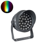 GLOBOSTAR® FLOODIMO 90745 Προβολέας Σποτ Wall Washer με Αντιθαμβωτική Γρίλια LED 54W 4320lm 10° DC 24V Αδιάβροχο IP67 Πολύχρωμο RGBW Dimmable DMX512 - Bridgelux SMD Chip - Γκρι Ανθρακί - Μ26 x Π28 x Υ35cm - 3 Χρόνια Εγγύηση - Image 2
