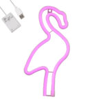 GloboStar® 78573 Φωτιστικό Ταμπέλα Φωτεινή Επιγραφή NEON LED Σήμανσης FLAMINGO 5W με Καλώδιο Τροφοδοσίας USB - Μπαταρίας 3xAAA (Δεν Περιλαμβάνονται) - Ροζ - Image 2