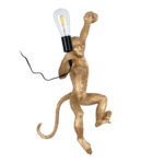 GLOBOSTAR® APES 01806 Μοντέρνο Φωτιστικό Τοίχου - Απλίκα με Ντουί 1 x E27 AC 220-240V IP20 - Χρυσό & Μαύρο - Μ34 x Π31 x Υ61cm - Image 2