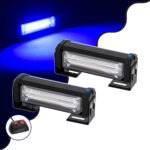 GloboStar® 85026 PRO Series ΣΕΤ 2 x Μπάρες Σήμανσης Οχήματος Αστυνομίας για Αυτοκίνητα & Φορτηγά 13 Προγραμμάτων Φωτισμού STROBE LED CREE CXB COB 18W DC 10-30V Αδιάβροχο IP65 Μπλε - Image 2