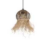 GLOBOSTAR® RIKTA 205-0077 Boho Κρεμαστό Φωτιστικό Οροφής με Ντουί 1 x E27 AC 220-240V IP20 - Μπεζ - M20 x Π20 x Υ30cm - Image 2