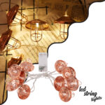 79807 Διακοσμητική Γιρλάντα Bronze Lamp 2 Μέτρα με Διακόπτη On/Off - 10 LED 1W με Μπαταρίες 2xAA & Διάφανο Καλώδιο IP20 Θερμό Λευκό 2700K Μ2m - Image 2