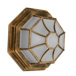GLOBOSTAR® RUBY 00913 Vintage Φωτιστικό Οροφής με Ντουί 1 x E27 AC 220-240V IP20 - Χάλκινο Εφέ Σκουριάς - Μ21 x Π21 x Υ10cm - Image 2
