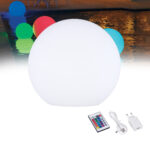 GloboStar® GARDENGLOW  85825 Μοντέρνο Φωτιστικό Κήπου Μπάλα LED Globe 10W Φ40 Επαναφορτιζόμενο Μπαταρίας με Καλώδιο USB - Φορτιστή και Ασύρματο Χειριστήριο IR Αδιάβροχο IP65 Πολύχρωμο RGBW - Image 2