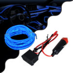 GloboStar® 82205 TUBE 360° Degree Διακοσμητική EL-Wire Neon Αυτοκινήτου Κορδόνι ΣΕΤ 3m 1W/3m 30lm/m 360° DC 12V με Βύσμα Αναπτήρα Αυτοκινήτου Αδιάβροχη IP68 Μπλε - Image 2