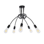 GLOBOSTAR® PAULELI 01127 Μοντέρνο Φωτιστικό Οροφής με Ντουί 5 x E27 AC 220-240V IP20 - Μαύρο - Μ76 x Π76 x Υ45cm - Image 2