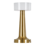 GloboStar® NANNA 76475 Επαναφορτιζόμενο Επιτραπέζιο Φωτιστικό Πορτατίφ LED 1.5W 105lm 120° DC 5V IP44 CCT Ultra Θερμό 1500K - Φυσικό Λευκό 4500K - Ψυχρό Λευκό 6000K Dimmable Χρυσό & Λευκό Πλαστικό - Μ9 x Π9 x Υ21cm - 2 Χρόνια Εγγύηση - Image 2