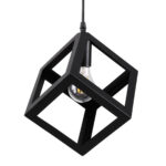 GLOBOSTAR® CUBE 00801 Μοντέρνο Κρεμαστό Φωτιστικό Οροφής με Ντουί 1 x E27 AC 220-240V IP20 - Μαύρο - Μ25 x Π25 x Υ25cm - Image 2