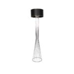 GLOBOSTAR® NOVA 201-0039 Μοντέρνο Επιδαπέδιο Φωτιστικό με Ντουί 1 x E27 AC 220-240V IP20 - Ασημί & Μαύρο - Μ36 x Π36 x Υ148cm - Image 2