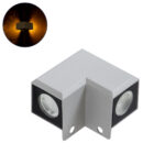 GloboStar® WALLLIGHT-DONA 90258 Φωτιστικό Γωνίας Τοίχου - Απλίκα LED 10W 850lm 10° AC 220-240V Αδιάβροχο IP66 Μ8.2 x Π8.2 x Υ6cm Αρχιτεκτονικό Πορτοκαλί 2200K - Γκρι - 3 Years Warranty - Image 2