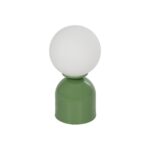GLOBOSTAR® MAGIC 204-0130 Μοντέρνο Επιτραπέζιο Φωτιστικό Πορτατίφ με Ντουί 1 x E14 AC 220-240V IP20 - Πράσινο & Λευκό - Μ15 x Π15 x Υ28cm - Image 2