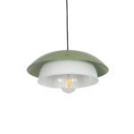 GLOBOSTAR® AURA 204-0119 Μοντέρνο Κρεμαστό Φωτιστικό Οροφής με Ντουί 1 x E27 AC 220-240V IP20 - Πράσινο & Λευκό - Μ31 x Π31 x Υ27cm - Image 2