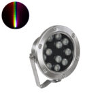 GLOBOSTAR® UNDERWATERJERRY 90425 Υποβρύχιο Επιφανειακό Σποτ για Σιντριβάνια/Πισίνες LED 12W 1200lm 30° DC 24V Αδιάβροχο IP68 Πολύχρωμο RGBW Dimmable DMX512 - Bridgelux SMD Chip - Ανοξείδωτο Ατσάλι 304 - Μ14.5 x Π7 x Υ19cm - 3 Χρόνια Εγγύηση - Image 2