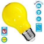GLOBOSTAR® GLOBE 99241 Λάμπα E27 A60 LED 8W 700lm 360° AC 220-240V IP20 Κίτρινο Αντικουνουπική - Filament Chip - Μ6 x Π6 x Υ11cm - 3 Χρόνια Εγγύηση