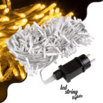 85839 Διακοσμητική Γιρλάντα 33 Μέτρα με Controller 8 Προγραμμάτων Εναλλαγών Φωτισμού - Επεκτεινόμενη 300 LED 3.6W AC 230V με Διάφανο Καλώδιο & Πρίζα Schuko Αδιάβροχη IP44 Θερμό Λευκό 3000K Μ33m - Image 2