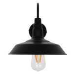 GLOBOSTAR® RAY 01065 Vintage Φωτιστικό Τοίχου - Απλίκα με Ντουί 1 x E27 AC 220-240V IP20 - Μαύρο - Μ26 x Π37 x Υ32cm - Image 6