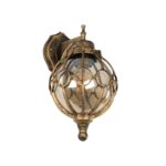 GLOBOSTAR® ETOILE 01227 Vintage Φωτιστικό Τοίχου - Απλίκα με Ντουί 1 x E27 AC 220-240V IP20 - Μπρούτζινο & Μελί - Μ19 x Π21 x Υ34cm - Image 2