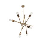 GLOBOSTAR® SUNFY 201-0033 Μοντέρνο Κρεμαστό Φωτιστικό Οροφής με Ντουί 6 x E27 AC 220-240V IP20 - Χρυσό - Μ57 x Π57 x Υ85cm - Image 2