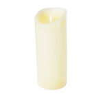 GLOBOSTAR® FIREFLAME 79544 Διακοσμητικό Κερί Παραφίνης με Εφέ Κινούμενης Φλόγας & IR Ασύρματο Χειριστήριο LED 0.5W 25lm 180° DC 3V με 2xAA Μπαταρίες IP20 Θερμό Λευκό 2700K Dimmable - Μπεζ -  Μ10 x Π10 x Υ25cm - 2 Χρόνια Εγγύηση - Image 2