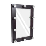 GloboStar® MAKEUP MIRROR-60x90-2 Μοντέρνος Καθρέπτης Μακιγιάζ με Πλαίσιο Φυσικού Ξύλου με Διακόπτη On/Off 10 x E27 AC220-240V - Μ60 x Π7 x Υ90cm - Καφέ Wenge - Image 2