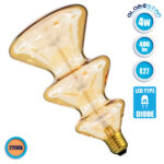 GLOBOSTAR® DECOTREE 99215 Λάμπα E27 CM115 LED 4W 400lm 360° AC 220-240V IP20 Ultra Θερμό Λευκό 2200K - Diode HP Filament Chip - Μελί - Μ12.1 x Π12.1 x Υ22cm - 3 Χρόνια Εγγύηση