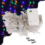 85802 Διακοσμητική Κουρτίνα 3 x 2 Μέτρα με Controller 8 Προγραμμάτων Φωτισμού - Επεκτεινόμενη 240 LED 6W AC 230V με Διάφανο Καλώδιο & EU Πρίζα IP20 Πολύχρωμο RGB Μ3 x Υ2m - Image 2