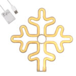 GloboStar® 78582 Φωτιστικό Ταμπέλα Φωτεινή Επιγραφή NEON LED Σήμανσης SNOWFLAKE 5W με Καλώδιο Τροφοδοσίας USB - Μπαταρίας 3xAAA (Δεν Περιλαμβάνονται) - Θερμό Λευκό 2700K - Image 2