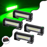 GloboStar® 85031 PRO Series ΣΕΤ 4 x Μπάρες Σήμανσης Οχήματος Πυροσβεστικής για Αυτοκίνητα & Φορτηγά 13 Προγραμμάτων Φωτισμού STROBE LED CREE CXB COB 36W DC 10-30V Αδιάβροχο IP65 Πράσινο - Image 2