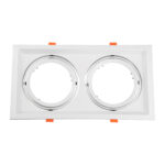 GLOBOSTAR® VITA 77854 Χωνευτή Κινούμενη Βάση για 2 x Σποτ AR111 για Ντουί GU10/GU5.3 IP20 - Λευκό - Μ33.5 x Π18 x Υ5.5cm / Q32.5 x 17cm - Image 2