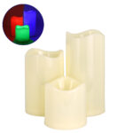 GloboStar® 79553 ΣΕΤ 3 Διακοσμητικών Realistic Κεριών με LED - Μπαταρίας & Ασύρματο Χειριστήριο IR Πολύχρωμα RGB Dimmable - Image 2