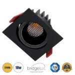GLOBOSTAR® LEO-SQ 60293 Χωνευτό Κινούμενο Downlight Σποτ με Honeycomb Anti Glare Reflector LED 10W 1250lm 38° AC 220-240V IP20 Θερμό Λευκό 2700K - Bridgelux COB Chip & TÜV SÜD Driver - Μαύρο Ματ - Μ8.5 x Π8.5 x Υ6.6cm / Q7.5 x 7.5cm - 5 Χρόνια Εγγύηση - Image 2