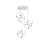 GLOBOSTAR® DISE 201-0054 Μοντέρνο Κρεμαστό Φωτιστικό Οροφής με Ντουί 3 x E27 AC 220-240V IP20 - Λευκό - Μ48 x Π48 x Υ65cm - Image 2