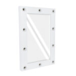 GloboStar® MAKEUP MIRROR-60x90-4 Μοντέρνος Καθρέπτης Μακιγιάζ με Πλαίσιο Φυσικού Ξύλου με Διακόπτη On/Off 10 x E27 AC220-240V - Μ60 x Π7 x Υ90cm - Λευκή Λάκα - Image 5