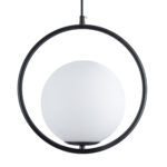 GLOBOSTAR® MADRID 00931 Μοντέρνο Κρεμαστό Φωτιστικό Οροφής με Ντουί 1 x E27 AC 220-240V IP20 - Μαύρο & Λευκό - Μ30 x Π20 x Υ30cm - Image 2