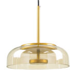 GLOBOSTAR® CHARLOTTE 00744 Μοντέρνο Κρεμαστό Φωτιστικό Οροφής LED 5W 500lm 180° AC 220-240V IP20 Θερμό Λευκό 2700K - Lumileds SMD Chip - Μελί & Χρυσό - Μ23 x Π23 x Υ23cm - 2 Χρόνια Εγγύηση - Image 2