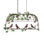 GLOBOSTAR® NEST 01645 Vintage Κρεμαστό Φωτιστικό Οροφής με Ντουί 2 x E27 AC 220-240V IP20 - Χάλκινο & Πράσινο - Μ76 x Π36 x Y37cm - Image 2