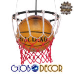 GLOBOSTAR® NBA 01027 Μοντέρνο Κρεμαστό Φωτιστικό Οροφής με Ντουί 1 x E27 AC 220-240V IP20 - Πορτοκαλί & Κόκκινο - Μ32 x Π32 x Υ58cm