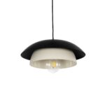 GLOBOSTAR® AURA 204-0117 Μοντέρνο Κρεμαστό Φωτιστικό Οροφής με Ντουί 1 x E27 AC 220-240V IP20 - Μαύρο & Λευκό - Μ37 x Π37 x Υ14,5cm - Image 2