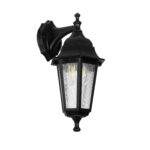 GLOBOSTAR® VITRO 203-0191 Vintage Φωτιστικό Τοίχου - Απλίκα με Ντουί 1 x E27 AC 220-240V IP44 - Μαύρο - Μ17 x Π20 x Υ36cm - Image 2