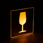 GloboStar® SENSATI 75662 Φωτιστικό Τοίχου Ένδειξης GLASS OF WINE LED 1W AC 220-240V IP20 - Σώμα Αλουμινίου - Μ11 x Π11 x Υ3cm - Πορτοκαλί - Image 5