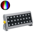 GLOBOSTAR® FLOODHENA 90643 Προβολέας Σποτ Wall Washer LED 48W 3840lm 30° DC 24V Αδιάβροχο IP65 Πολύχρωμο RGB Dimmable DMX512 - Bridgelux SMD Chip - Γκρι Ανθρακί - Μ39 x Π6 x Υ17cm - 3 Χρόνια Εγγύηση - Image 2