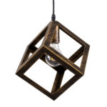 GLOBOSTAR® CUBE 00803 Μοντέρνο Κρεμαστό Φωτιστικό Οροφής με Ντουί 1 x E27 AC 220-240V IP20 - Χάλκινο Εφέ Σκουριάς - Μ25 x Π25 x Υ25cm - Image 2
